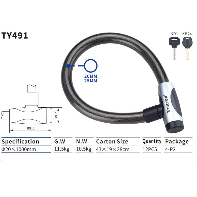 TONYON Heavy-Duty Bike Locks – U-Locks, Cable Locks & Combo Options