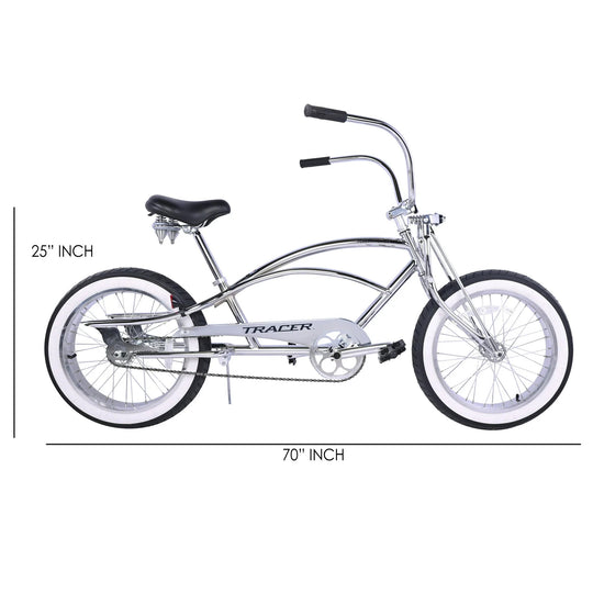 Master 2.0 GS Chrome Stretch Cruiser Bike 20 inch