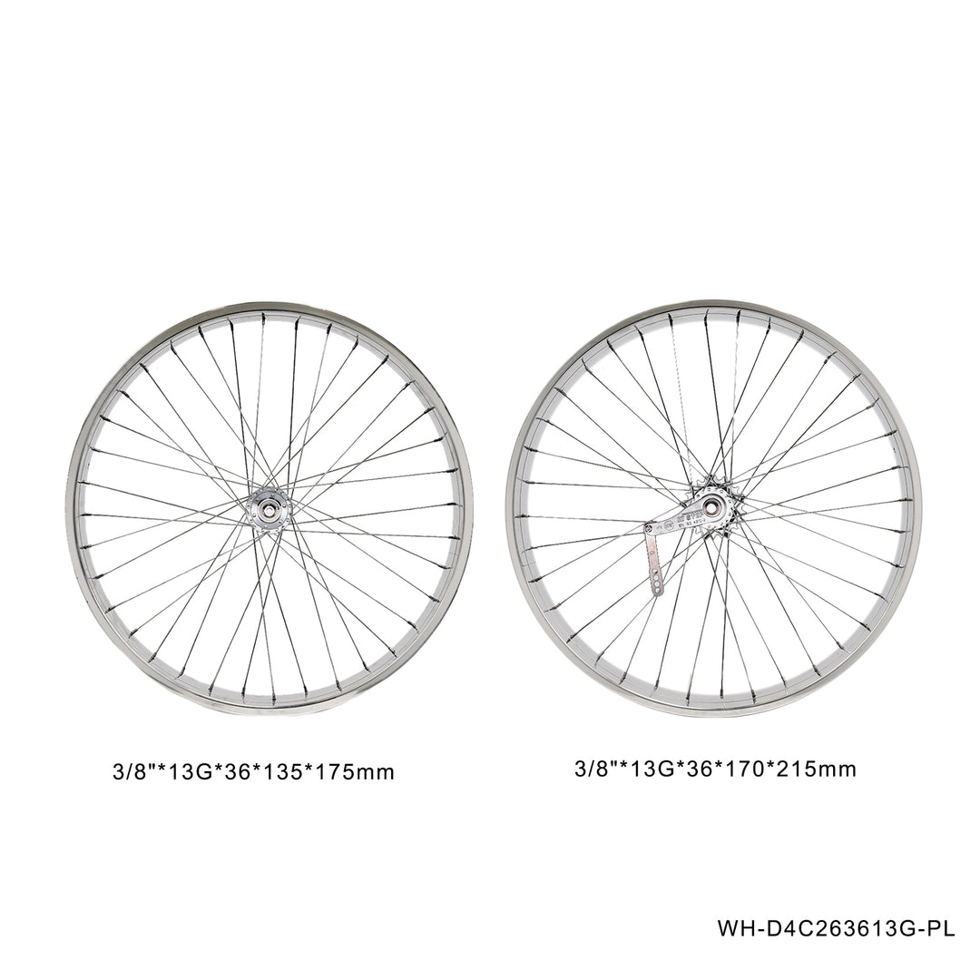 WH-D4C263613-PL Double Polished Fat Rim Wheelset with Coaster Brake