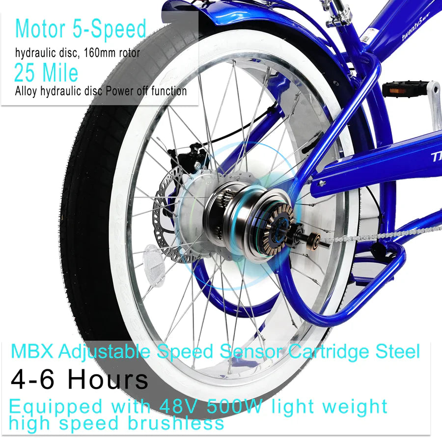 Twenty5 DS 500W Chopper Cruiser Electric Bike