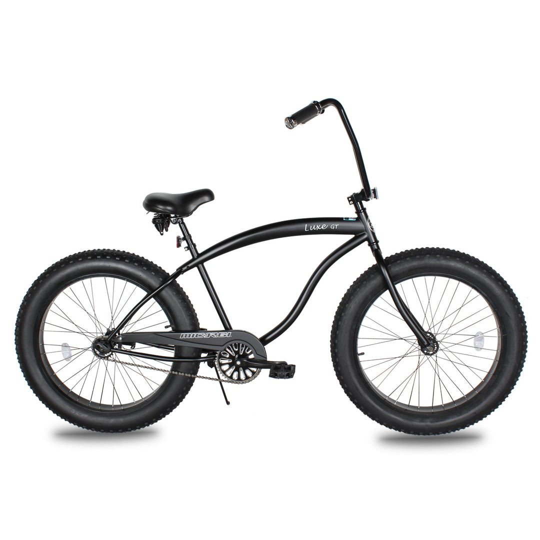 beach cruiser fahrrad zubehör Micargi Luxe GT 26" Beach Cruiser Bikes Blue / Black / 1-Speed