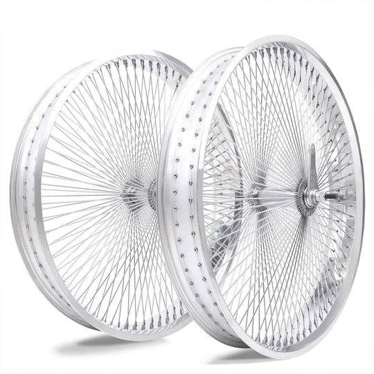 Micargi WH-TR9526140 26"X4"X13GX140H ALUMINUM POLISH FAT RIMS WHEEL SET