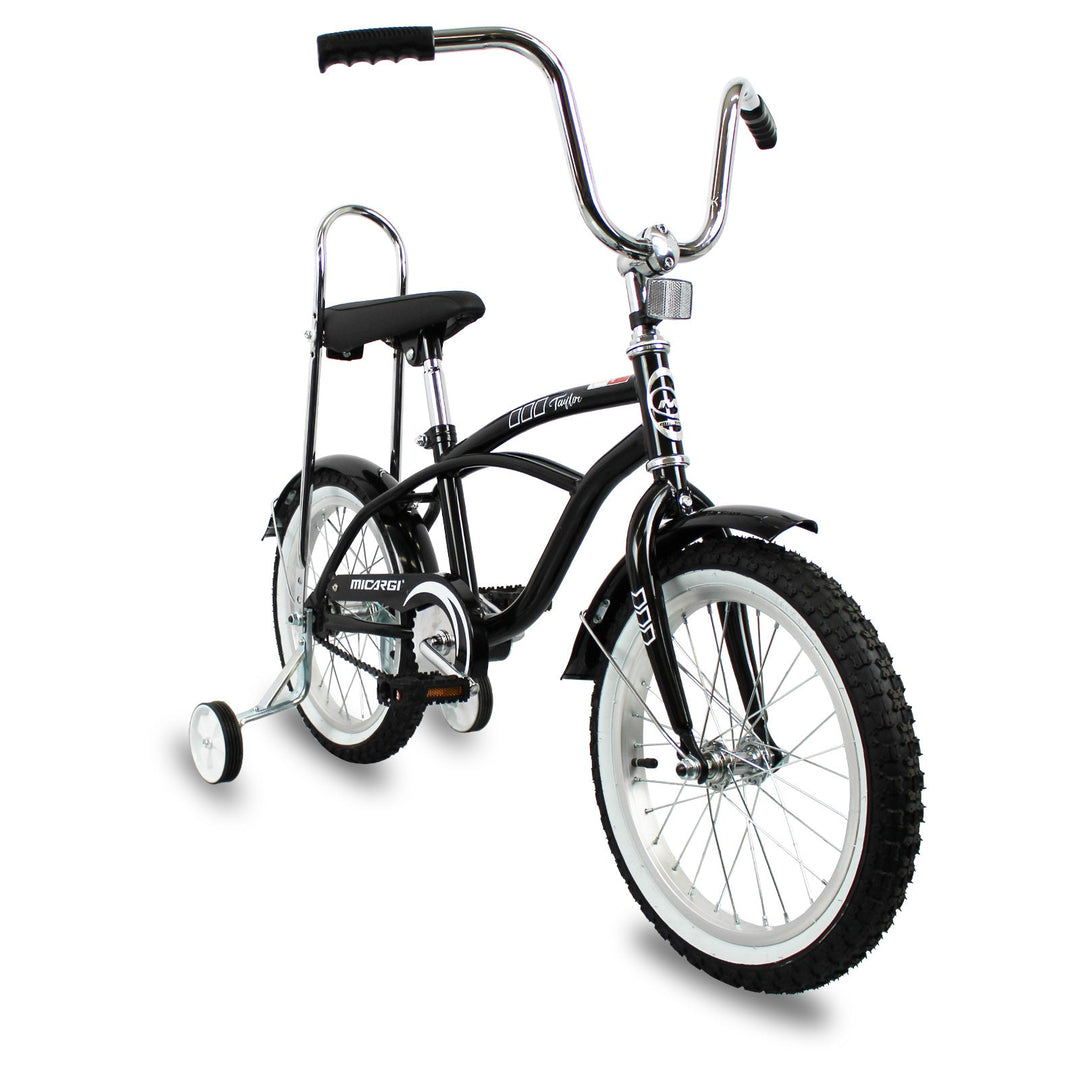 black cruiser kinderfahrrad Micargi Taylor 16" Bicycle Low Rider Kid Bike with Training Wheels