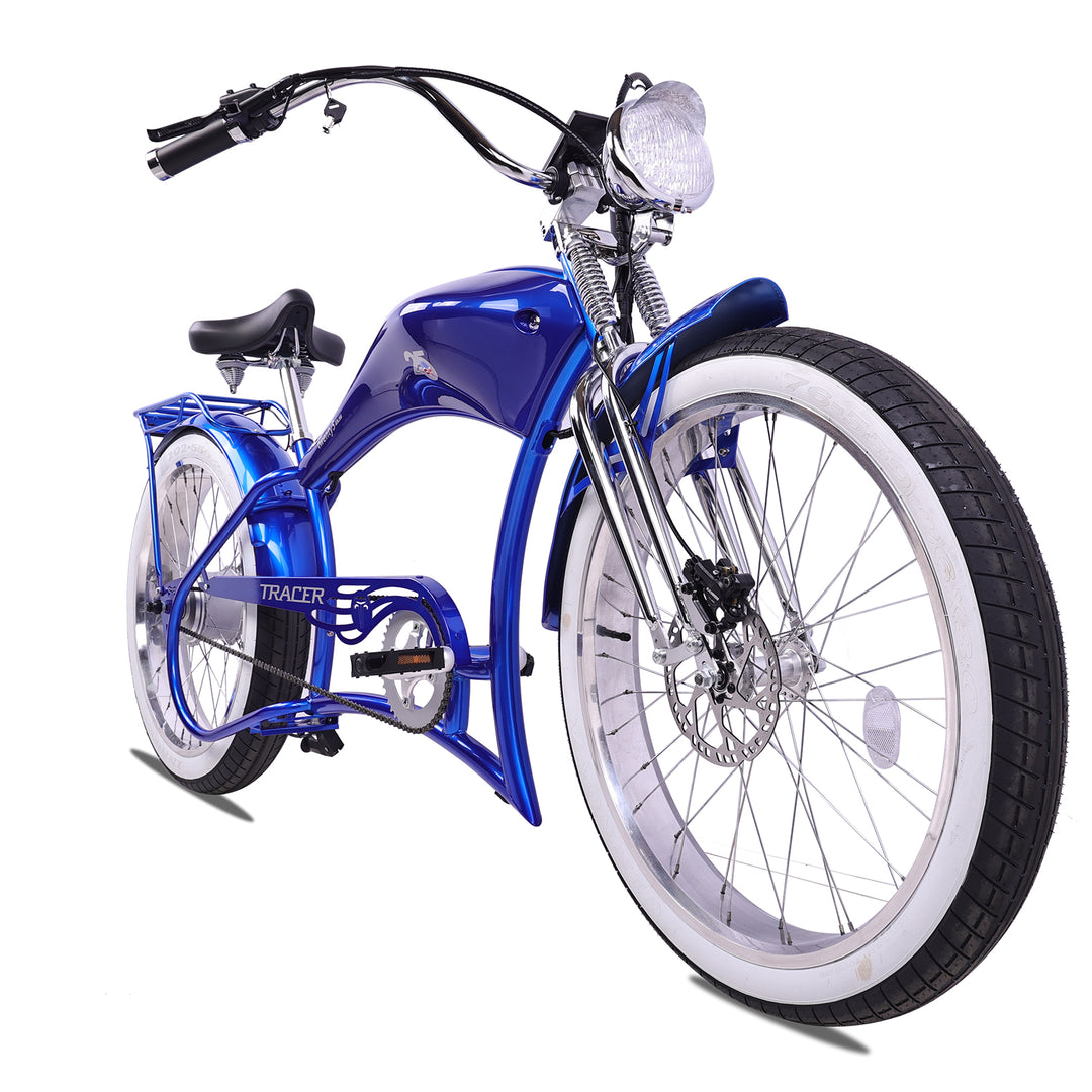 custom electric chopper bicycle Twenty5 800W Chopper Stretch Cruiser Ebike – Micargi