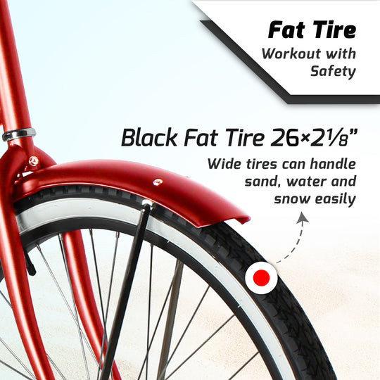 Tracer TAHA 26" Beach Cruiser Bikes 1 & 7 Speed for Women