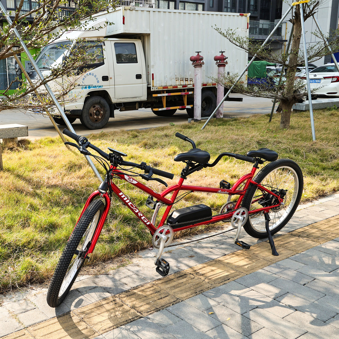 lowrider tandem bicycle Micargi Raiatea 500W Tandem Electric Bicycle