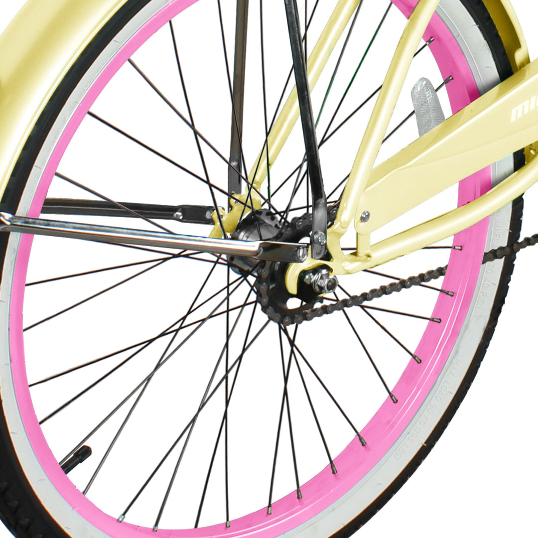 womens yellow bicycle Micargi 26 in. Tahiti Womens Beach Cruiser Bicycle- Mint Green & Mint Green