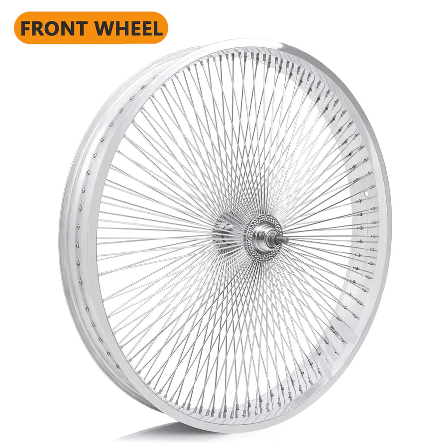 Micargi WH-TR9526140 26"X4"X13GX140H ALUMINUM POLISH FAT RIMS WHEEL SET