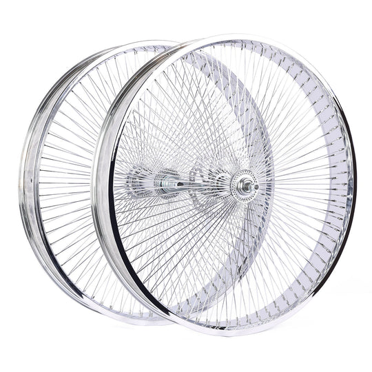 Micargi WH-TH7529140C-CP 29"*3" Chrome Fat Rim Bike Wheelset with Coaster Brake