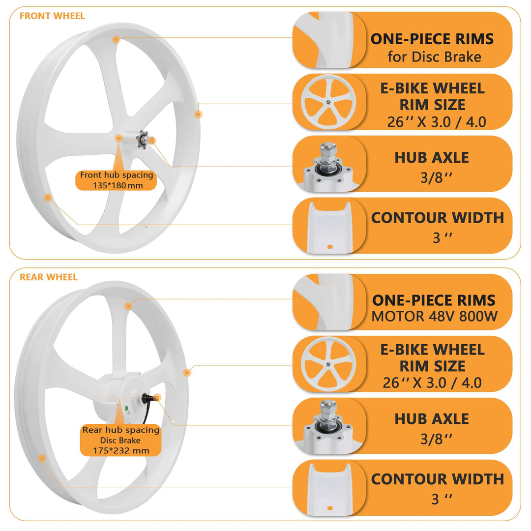 WH-EDS-A4248800 E-Bike Wheel Set with 800W 48V Motor for Disc Brake