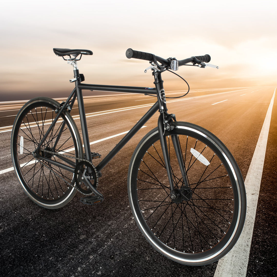 black fixed gear Micargi Rd-269-48 Fixie in Chrome Silver