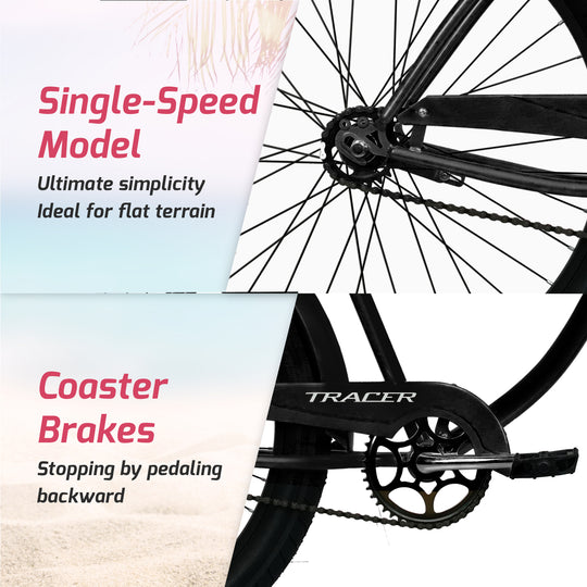 Tracer AVERA-F 26" Beach Cruiser Bike Single Speed for Women