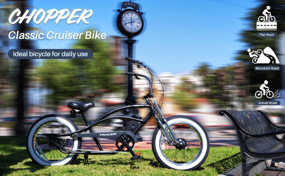 Tracer Master 3i 20'' Internal 3-Speed Chopper Style Cruiser Bike