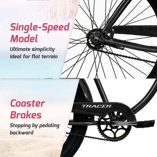 Tracer AVERA-F 26" Beach Cruiser Bike Single Speed for Women