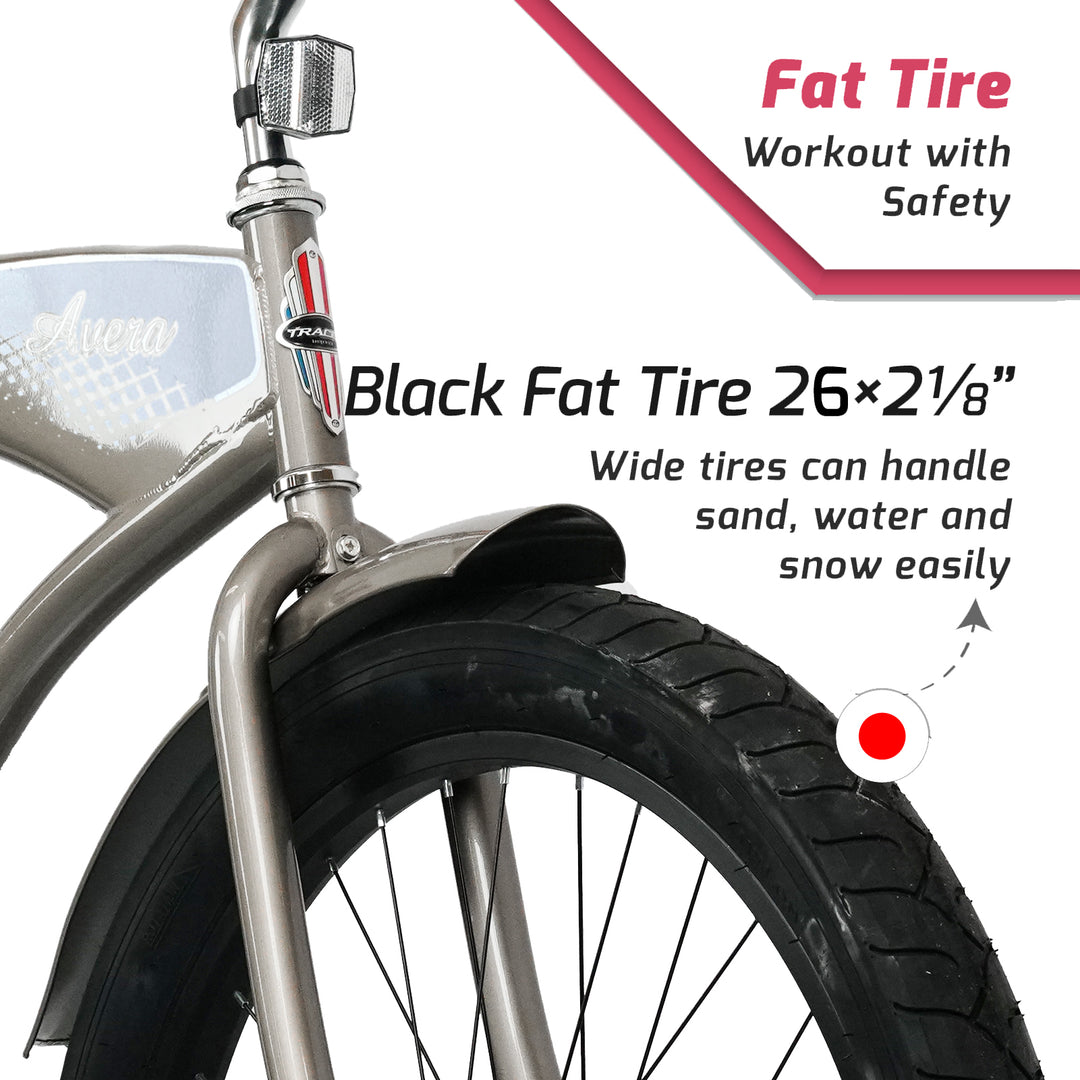 Tracer AVERA-F 26" Beach Cruiser Bike Single Speed for Women