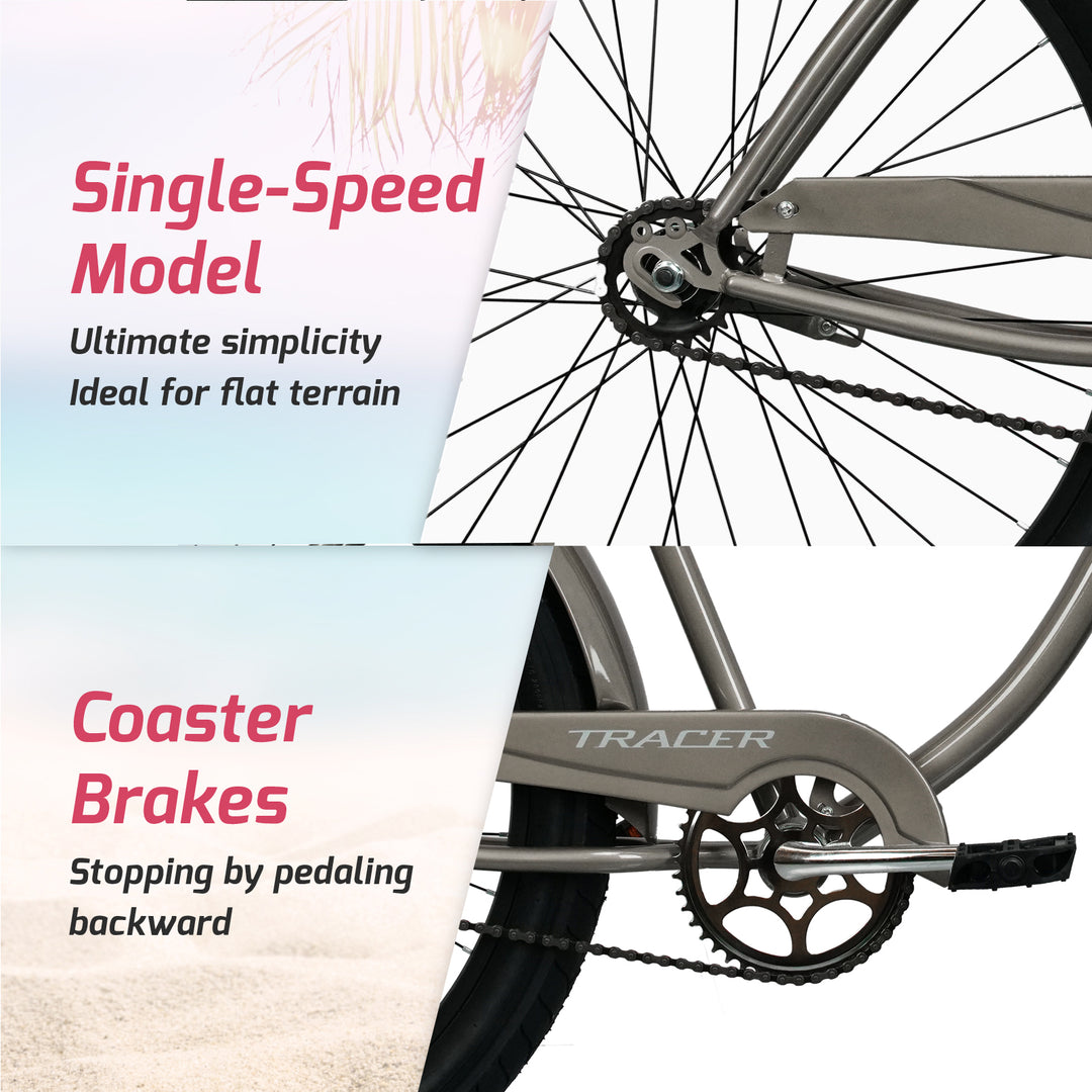 Tracer AVERA-F 26" Beach Cruiser Bike Single Speed for Women