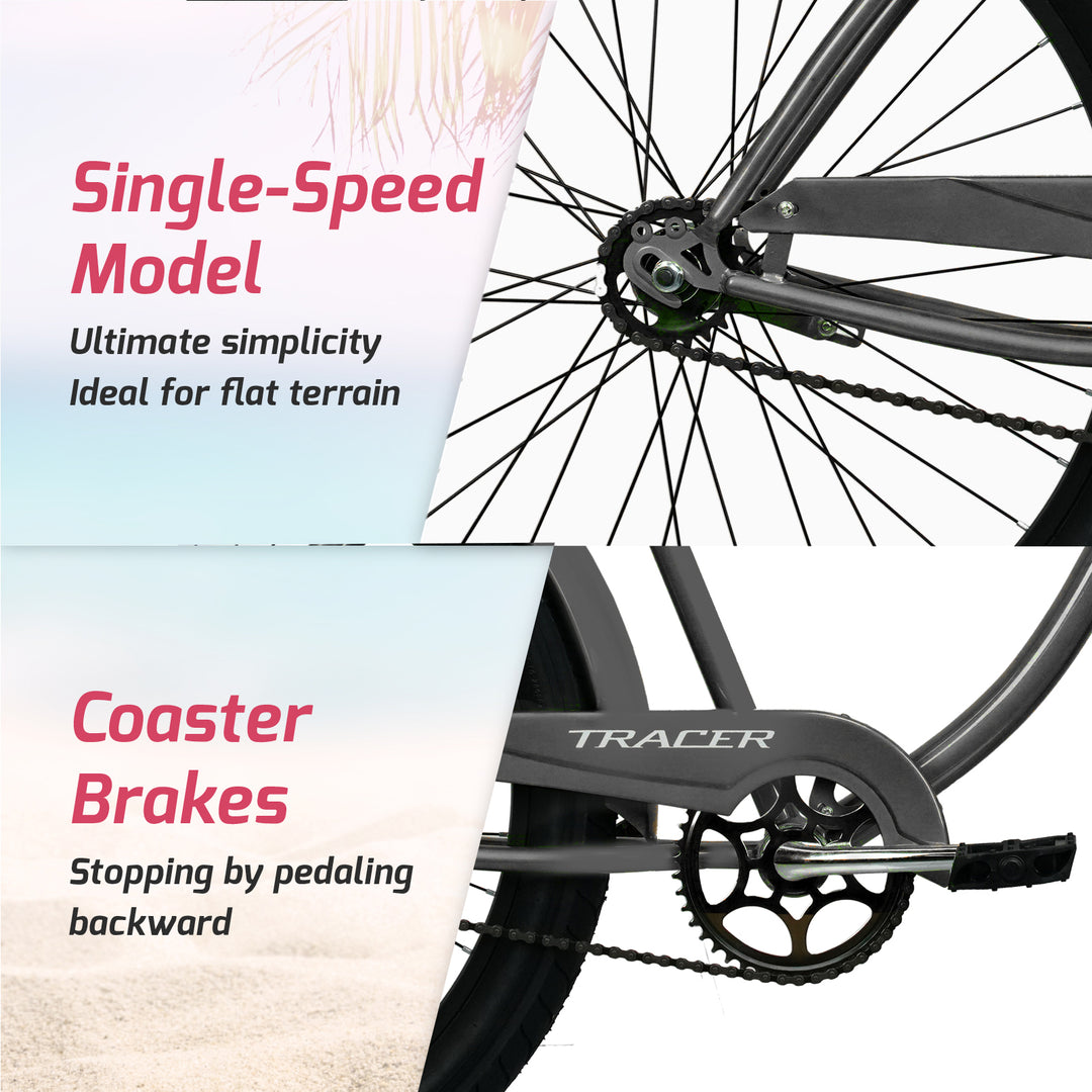 Tracer AVERA-F 26" Beach Cruiser Bike Single Speed for Women