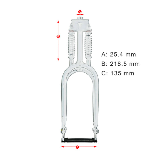 FK-DS20218135D 20'' Dual Classical Springer Fork with Disc Brake, For 3.0 FAT Tire 25.4mm