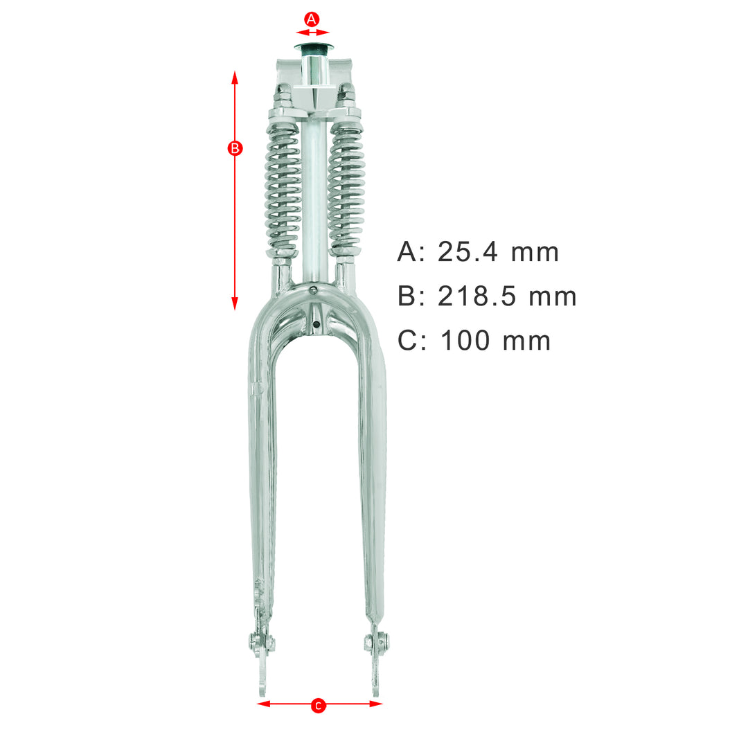 FK-DS2625100D 26'' Dual Classical Springer Fork 25.4(1")x218mm with Disc Brake