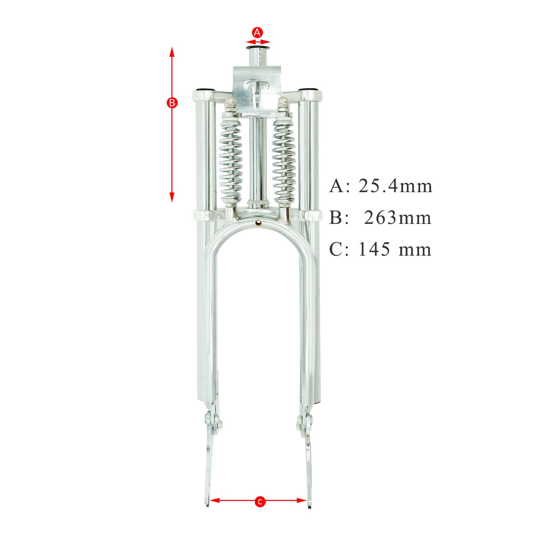 Micargi FK-GT26263145D 26" Classical Triple Tree Dual Springer Fork for Disc Brake 25.4MM(1 inch)