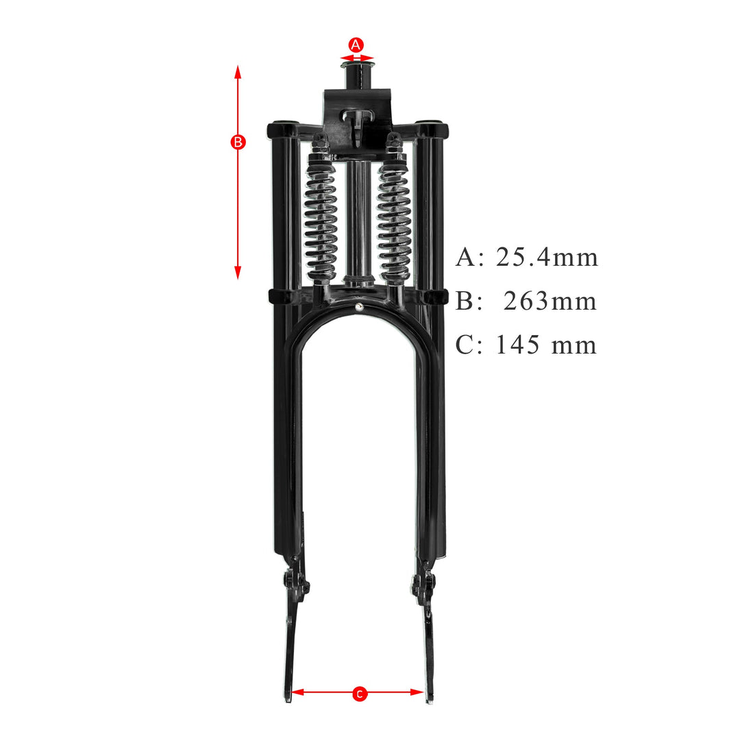 Micargi FK-GT26263145D 26" Classical Triple Tree Dual Springer Fork for Disc Brake 25.4MM(1 inch)