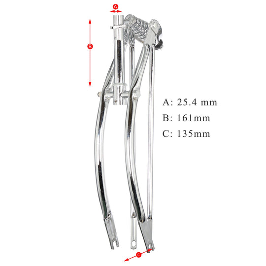 Micargi FK-SP26161135 26" Lowrider Bike Classic Spring Fork Chrome