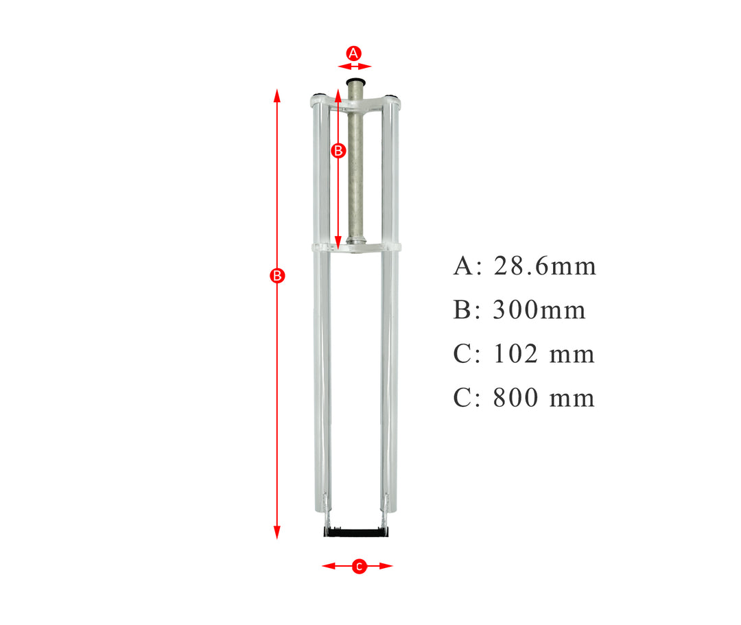 FK-TP80300102D8 Triple Tree Fork,28.6mm Steerer Diameter for Disc Brake 1-1/8" (28.6mm)