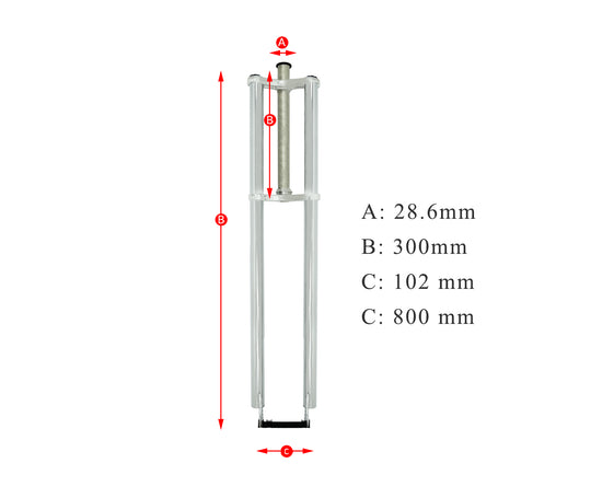 FK-TP80300102D8 Triple Tree Fork,28.6mm Steerer Diameter for Disc Brake 1-1/8" (28.6mm)