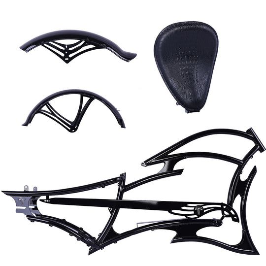 Tracer FM-RAPTOR Ebike Frame 26inch Stretch Chopper for 7 Speed/1 Speed