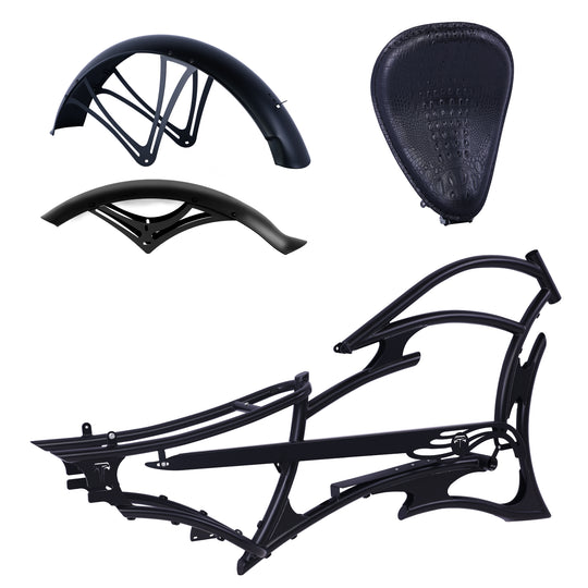 Tracer FM-RAPTOR Ebike Frame 26inch Stretch Chopper for 7 Speed/1 Speed