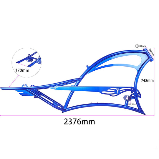Micargi FM-Scorpion pro dts 26" Single Speed Bicycle Frame with Fenders and Saddle Suspion