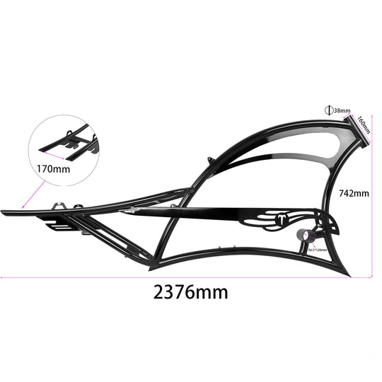 Micargi FM-Scorpion pro dts 26" Single Speed Bicycle Frame with Fenders and Saddle Suspion