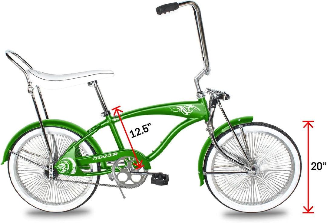 20" Hyena Classic Beach Lowrider Bike w/140H Wheel, Single Speed, w/ Banana Seat