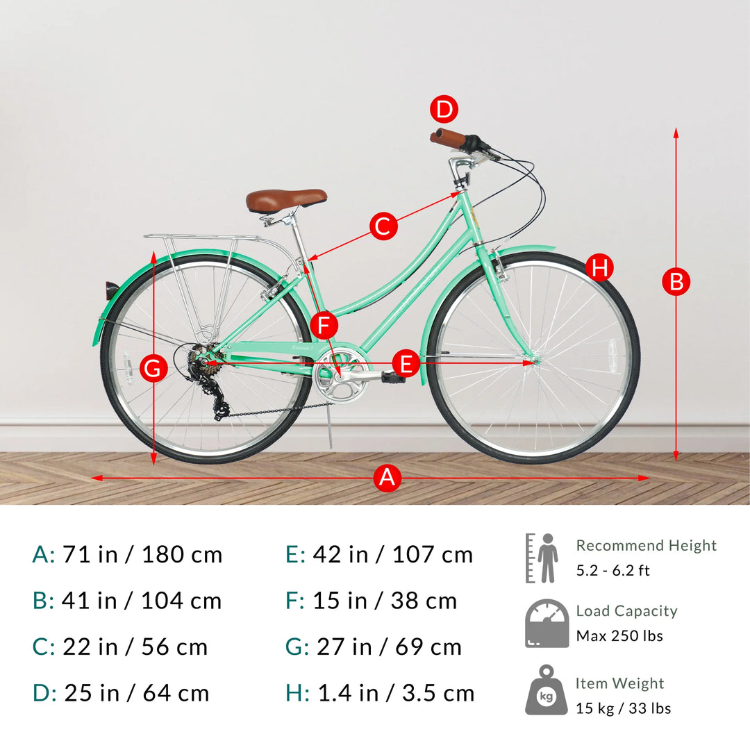 Micargi Kansas 700Cx35 7-Speed Vintage City Bike