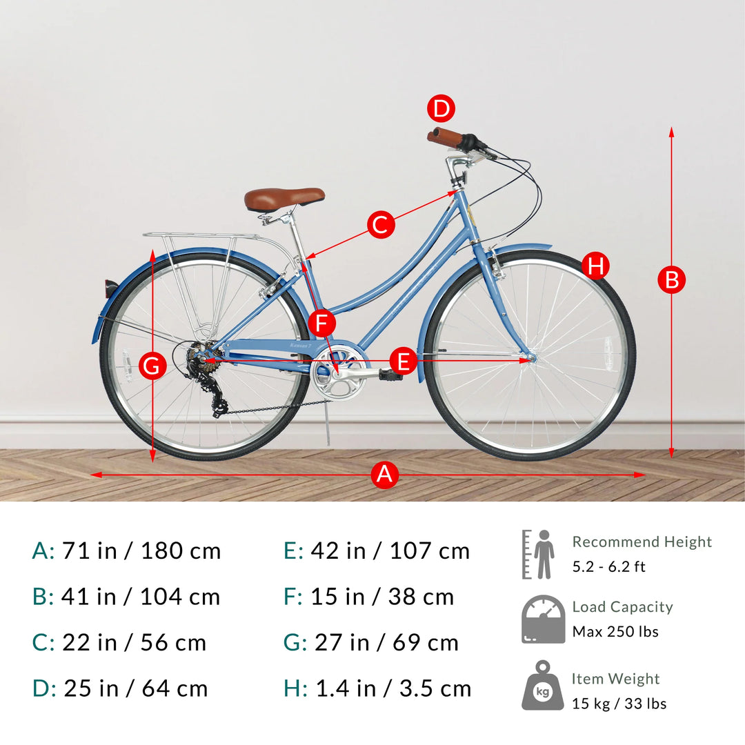 citybike ks cycling Micargi Kansas 700Cx35 7-Speed Vintage City Bike
