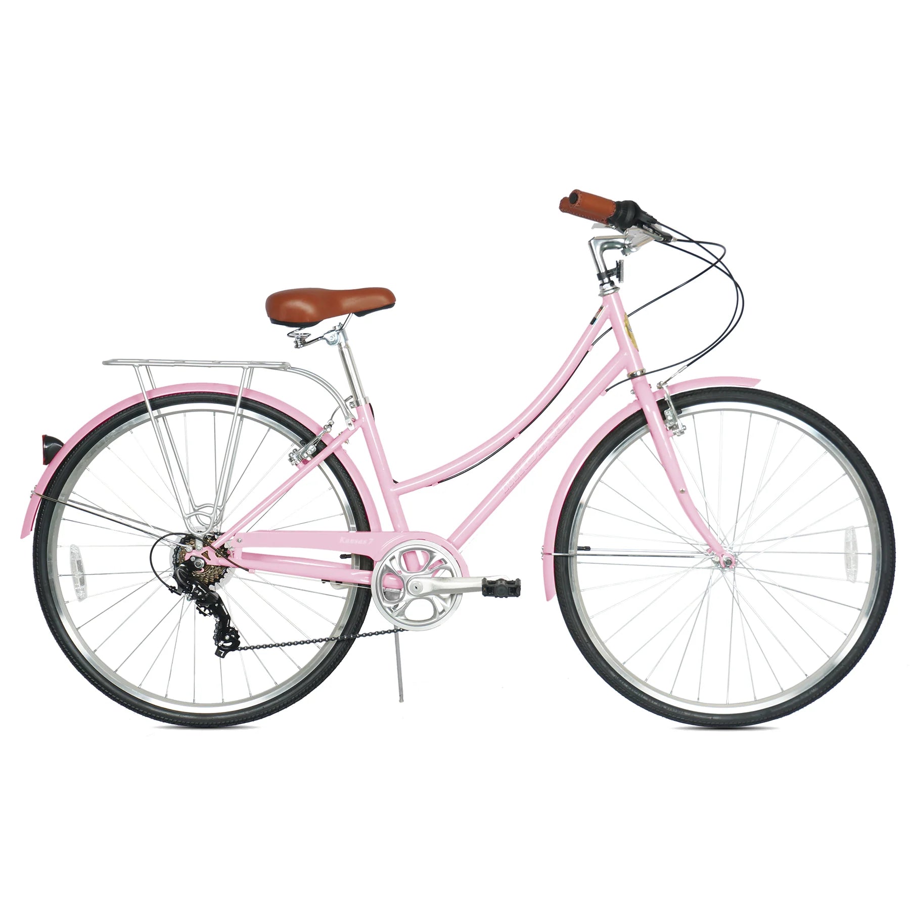 Micargi Kansas 700Cx35 7-Speed Vintage City Bike Pink