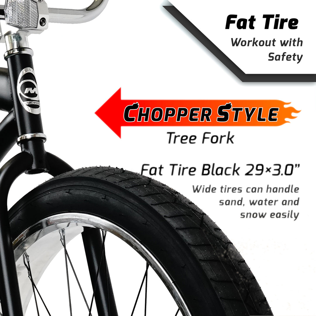Micargi Largo 29" Single Speed Fat tire Coaster brake Cruiser