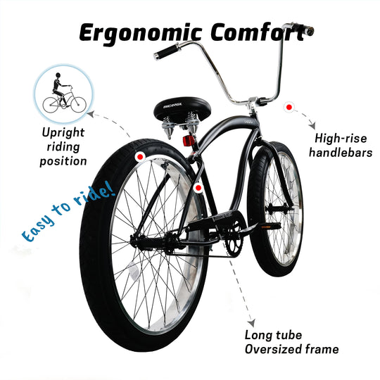 Micargi Largo 29" Single Speed Fat tire Coaster brake Cruiser