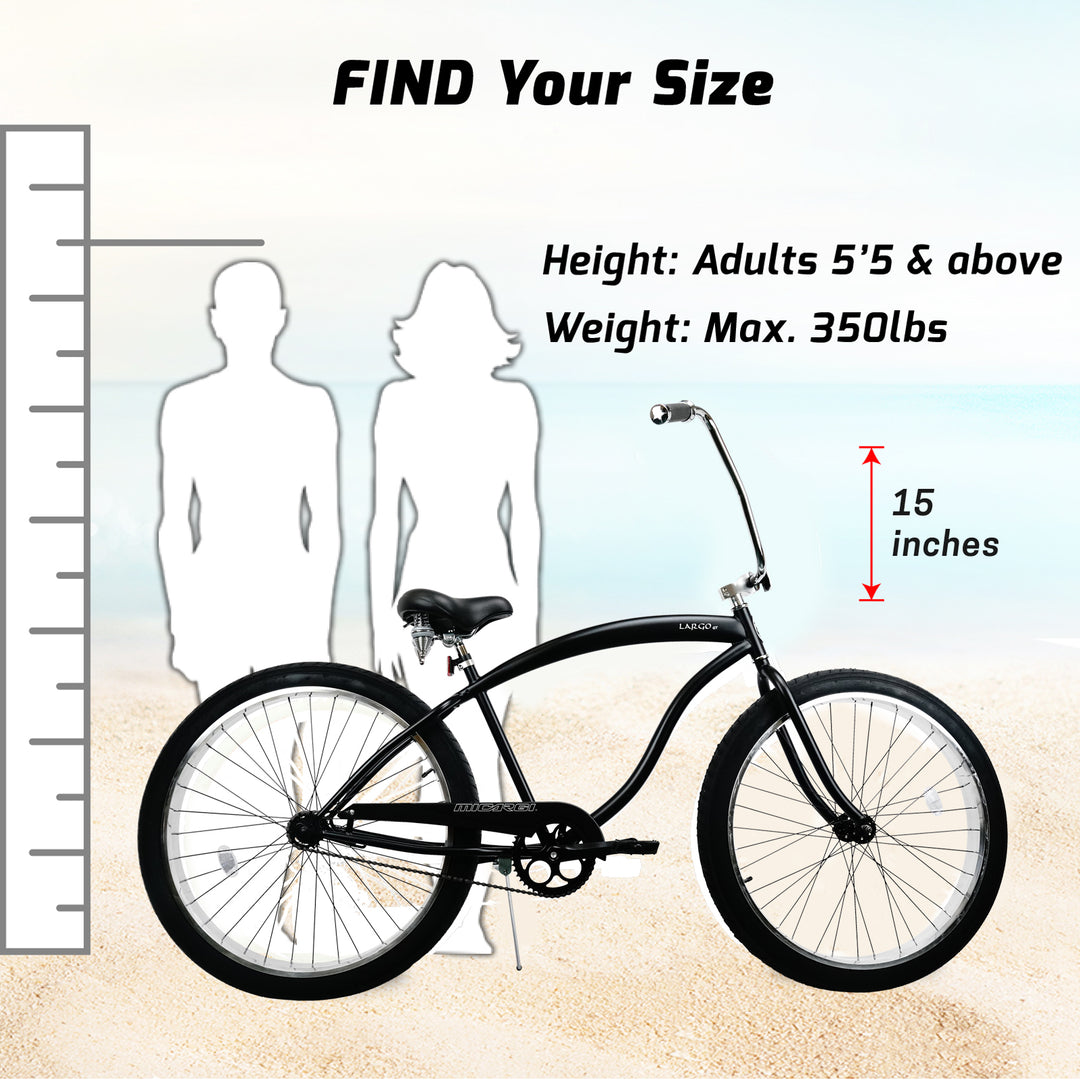 Micargi Largo 29" Single Speed Fat tire Coaster brake Cruiser