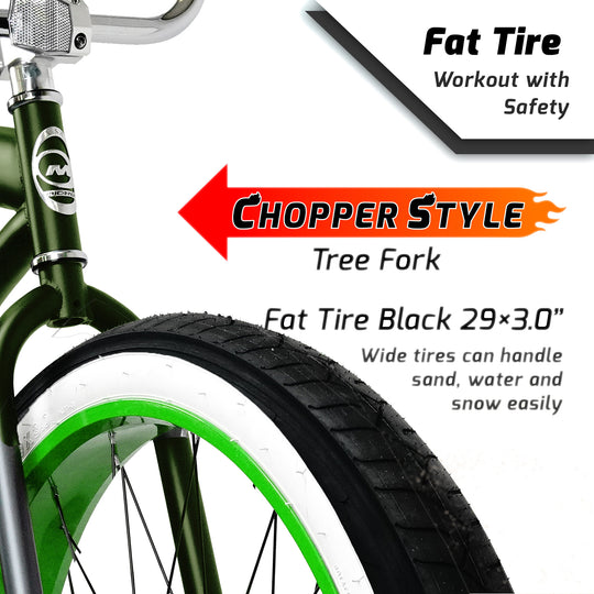 Micargi Largo 29" Single Speed Fat tire Coaster brake Cruiser