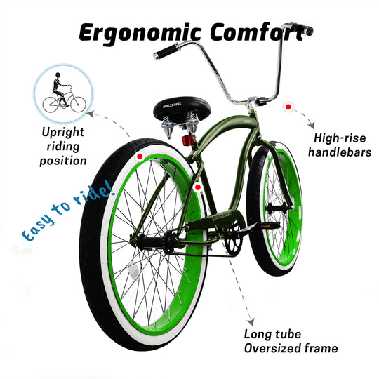Micargi Largo 29" Single Speed Fat tire Coaster brake Cruiser