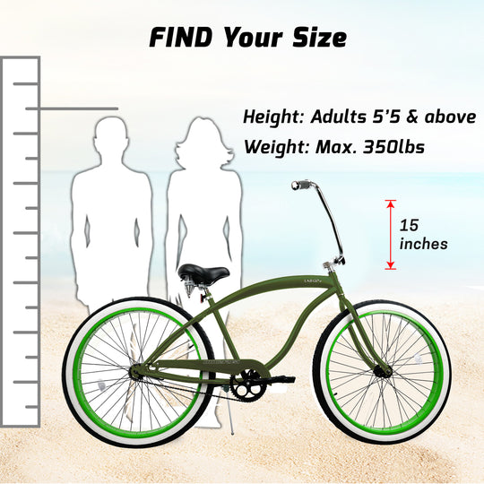 Micargi Largo 29" Single Speed Fat tire Coaster brake Cruiser
