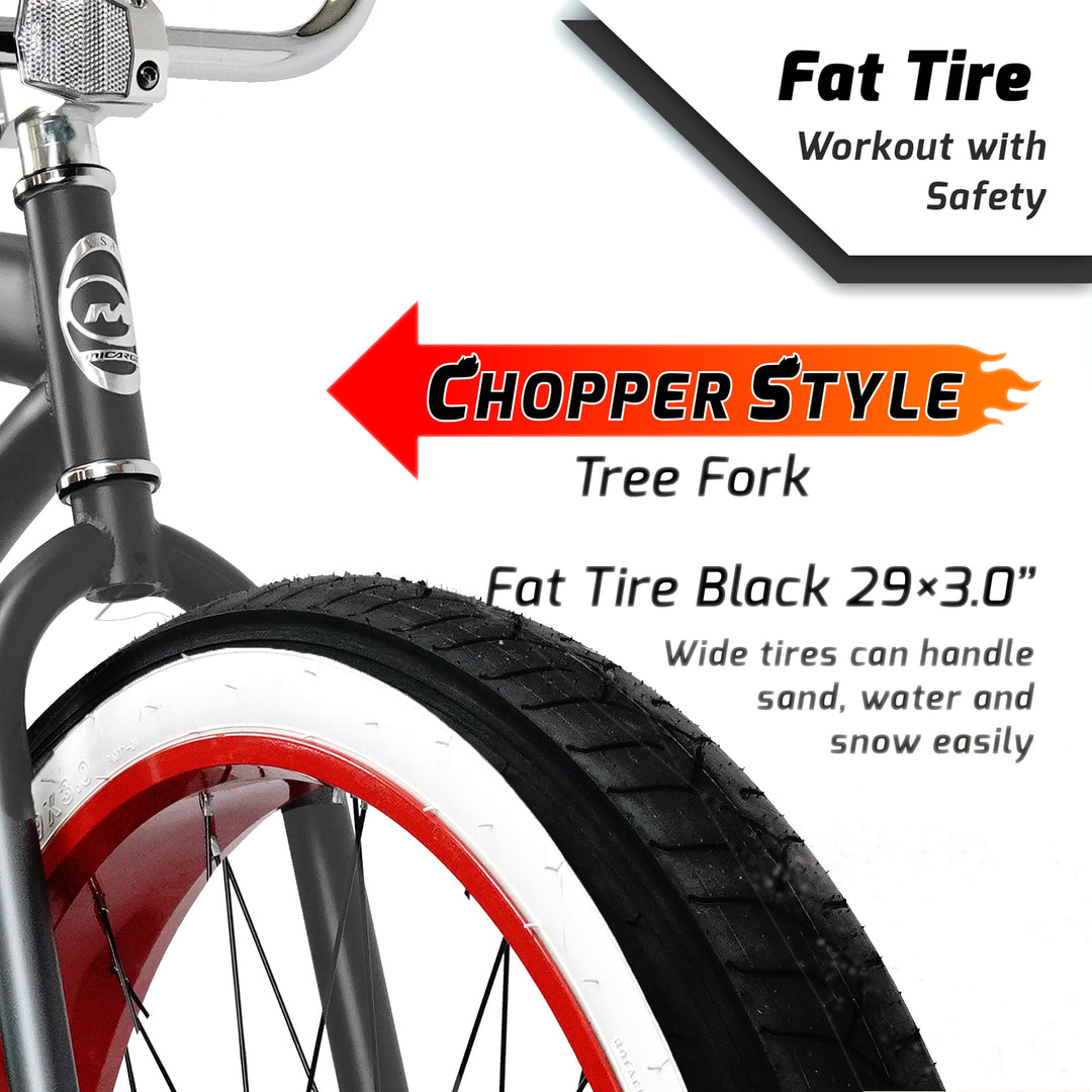 Micargi Largo 29" Single Speed Fat tire Coaster brake Cruiser