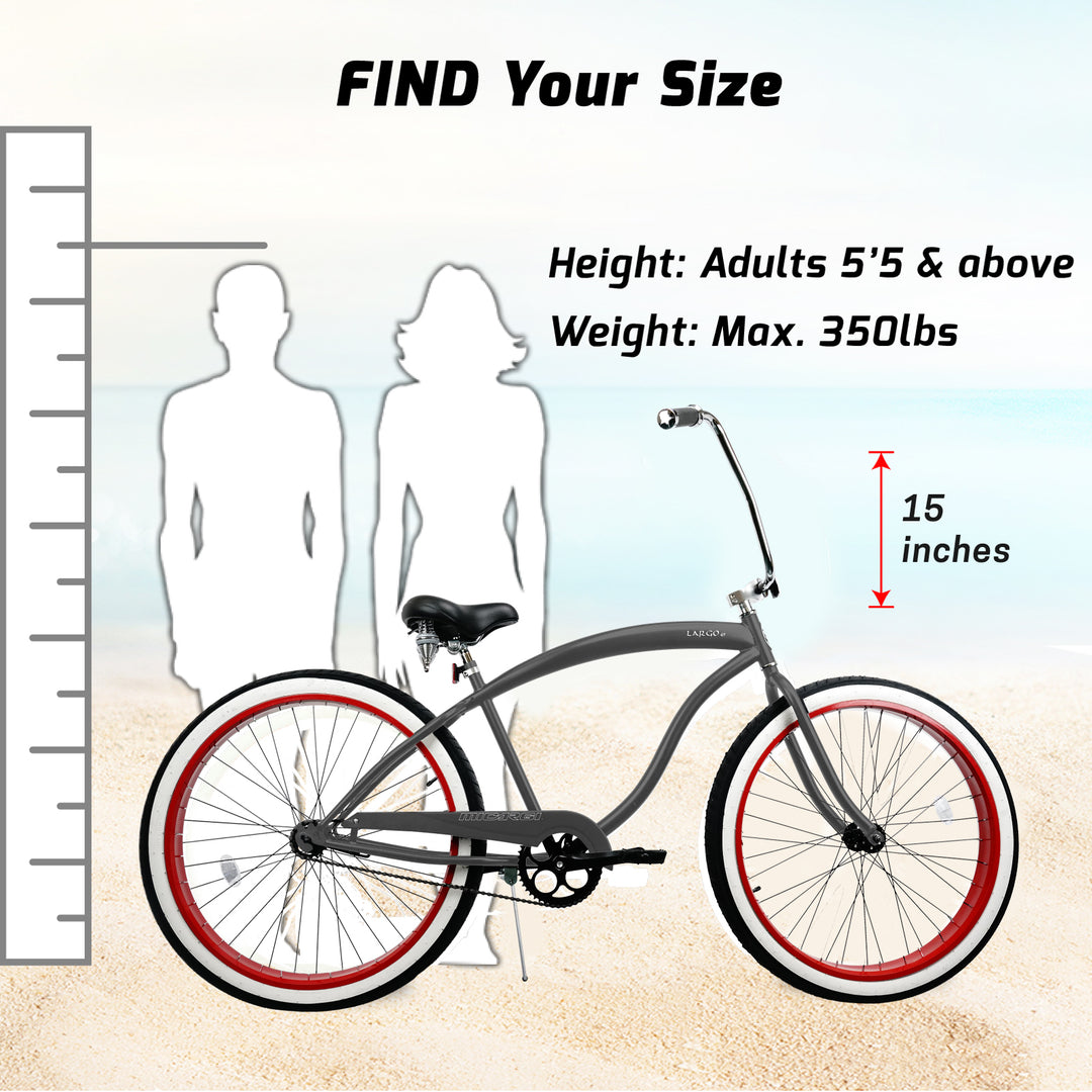 Micargi Largo 29" Single Speed Fat tire Coaster brake Cruiser