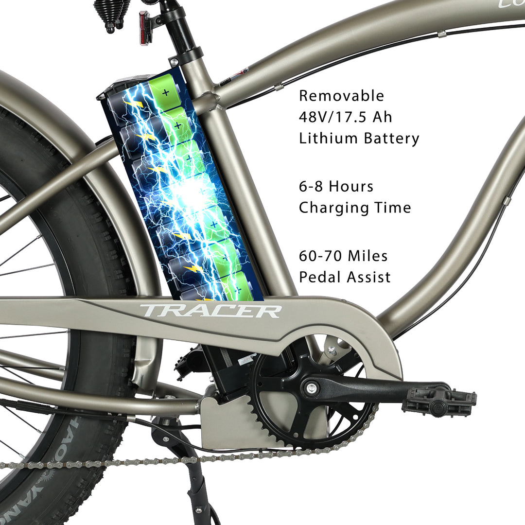 Tracer Loiter 26" 48V 800W Cruiser E-Bike