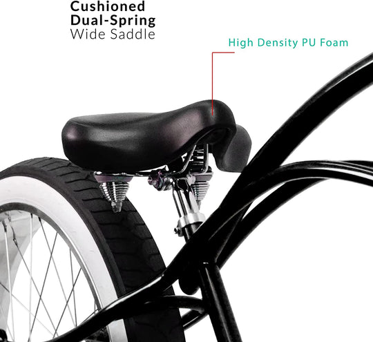 Tracer Master DS 26" Dual Springer Chopper Stretch Beach Cruiser Bike