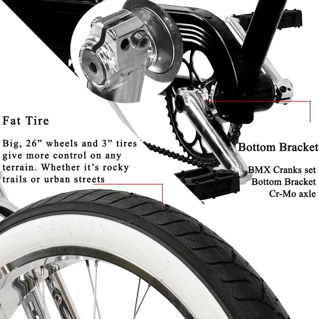 Tracer Master DS 26" Dual Springer Chopper Stretch Beach Cruiser Bike