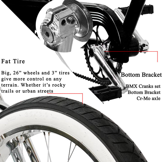 Tracer Master DS 26" Dual Springer Chopper Stretch Beach Cruiser Bike