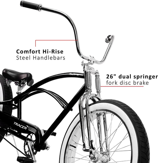 Tracer Master DS 26" Dual Springer Chopper Stretch Beach Cruiser Bike