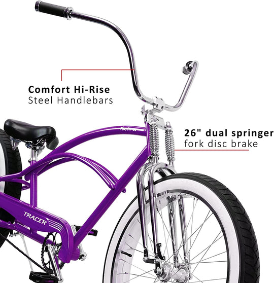 Tracer Master DS 26" Dual Springer Chopper Stretch Beach Cruiser Bike